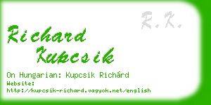 richard kupcsik business card